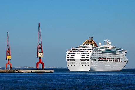 Cruise ship docking in Lisbon photo