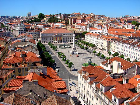 Vue de la place Rossio de Lisbonne photo